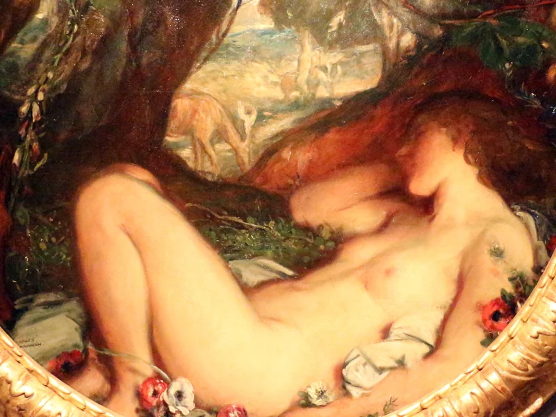 1863-Charles Haslewood Shannon - Ninfa dormiente